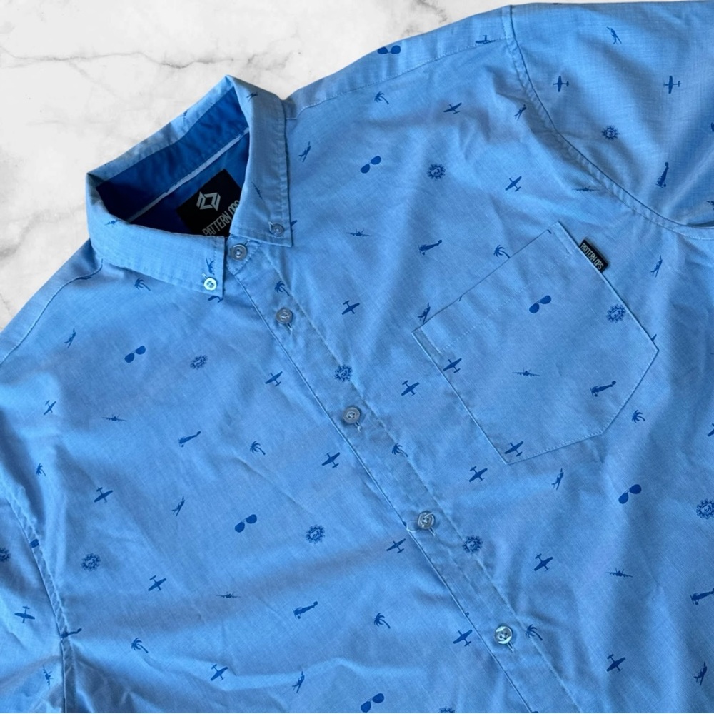 Pattern Ops Size Large Men’s Button Front SS Shirt Nautical